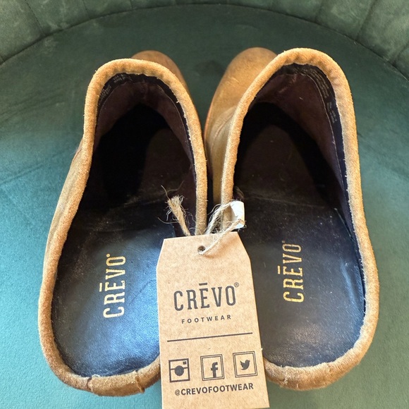 NWT Crevo Genuine Leather Suede Mules Size 8 Shoes Memory Foam Footbed Cowgirl - Picture 5 of 9